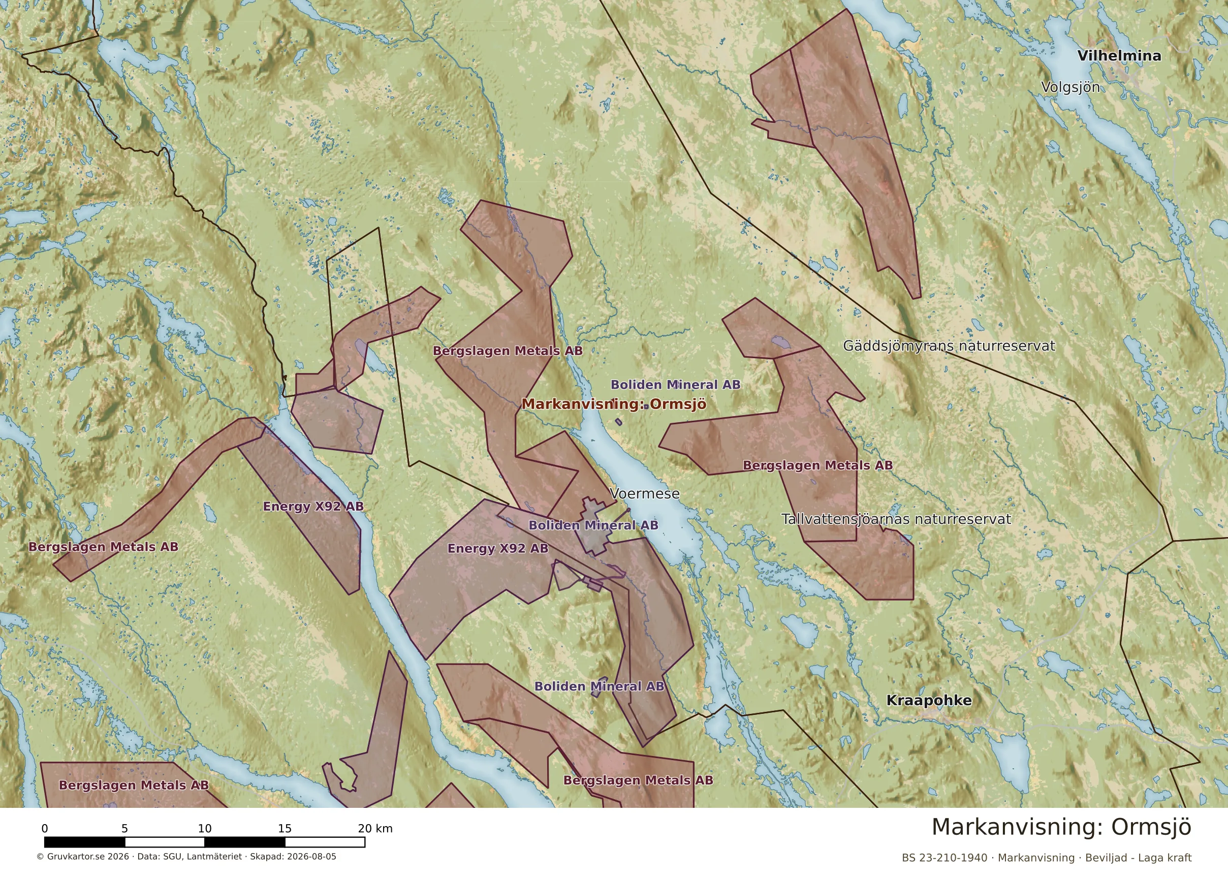 Översiktskarta över Ormsjö i sitt landskap
