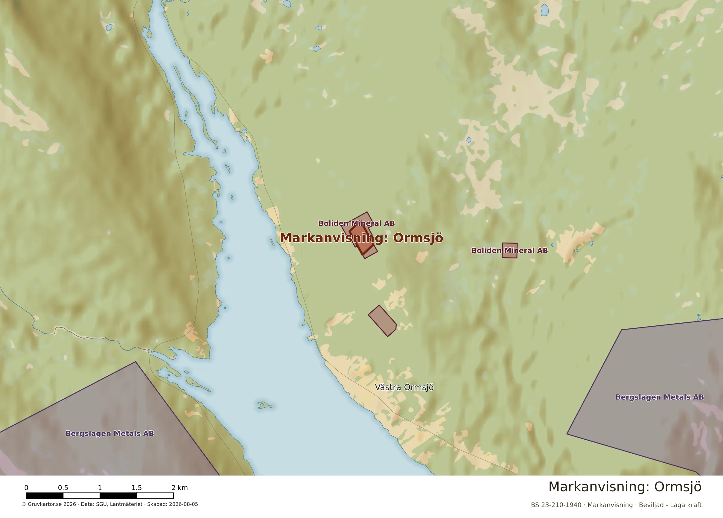Närkarta över Ormsjö
