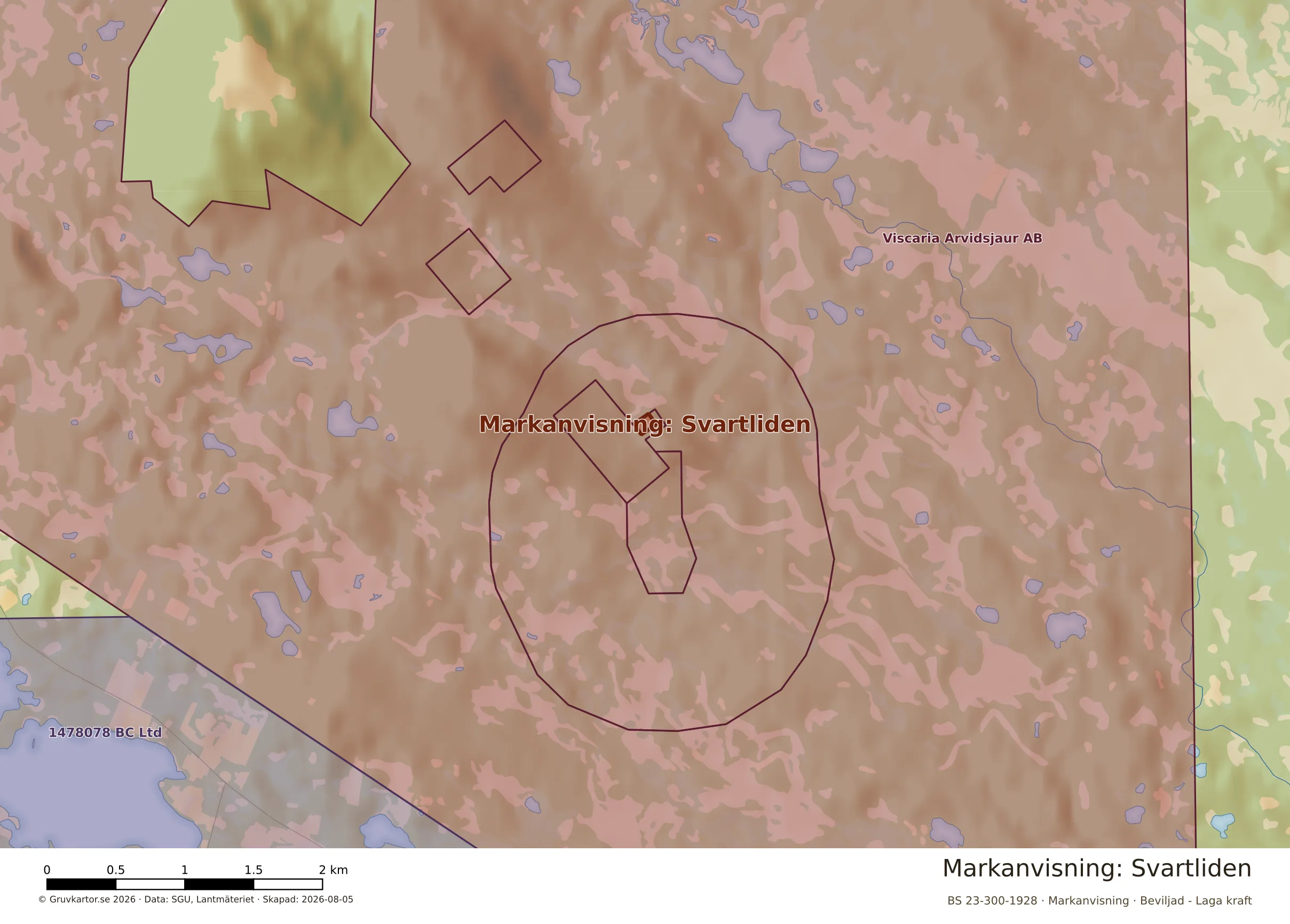Närkarta över Svartliden
