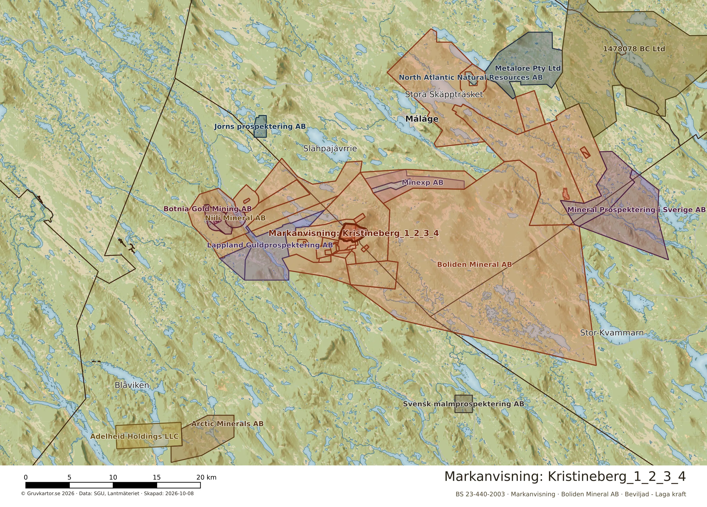 Översiktskarta över Kristineberg_1_2_3_4 i sitt landskap