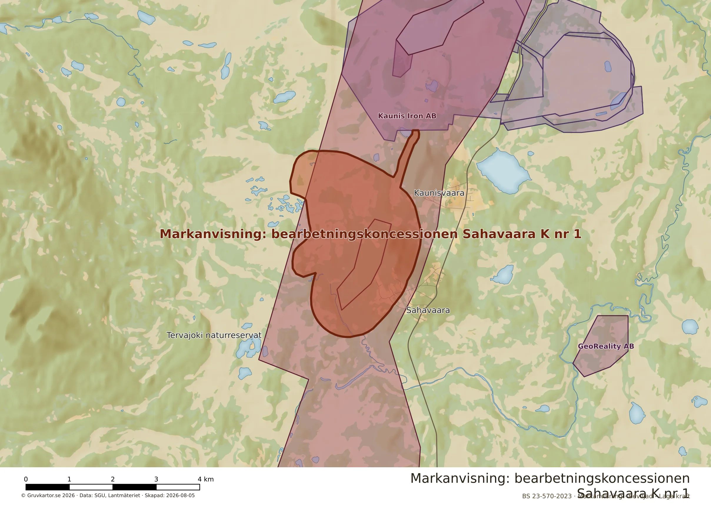 Närkarta över Sahavaara K nr 1