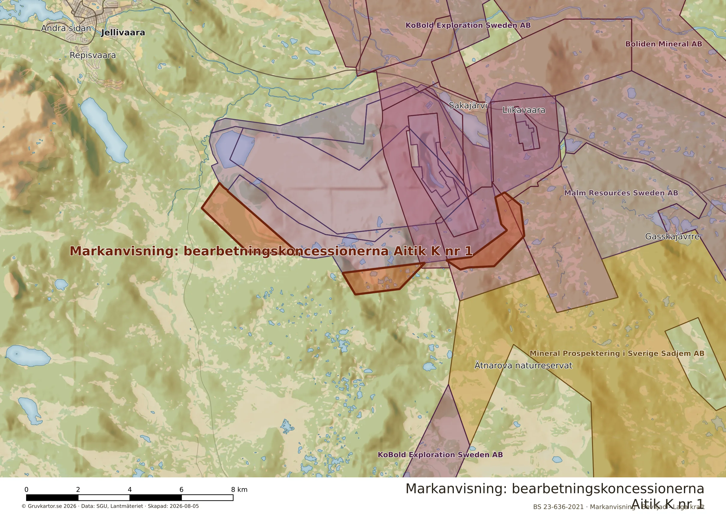 Närkarta över Aitik K nr 1