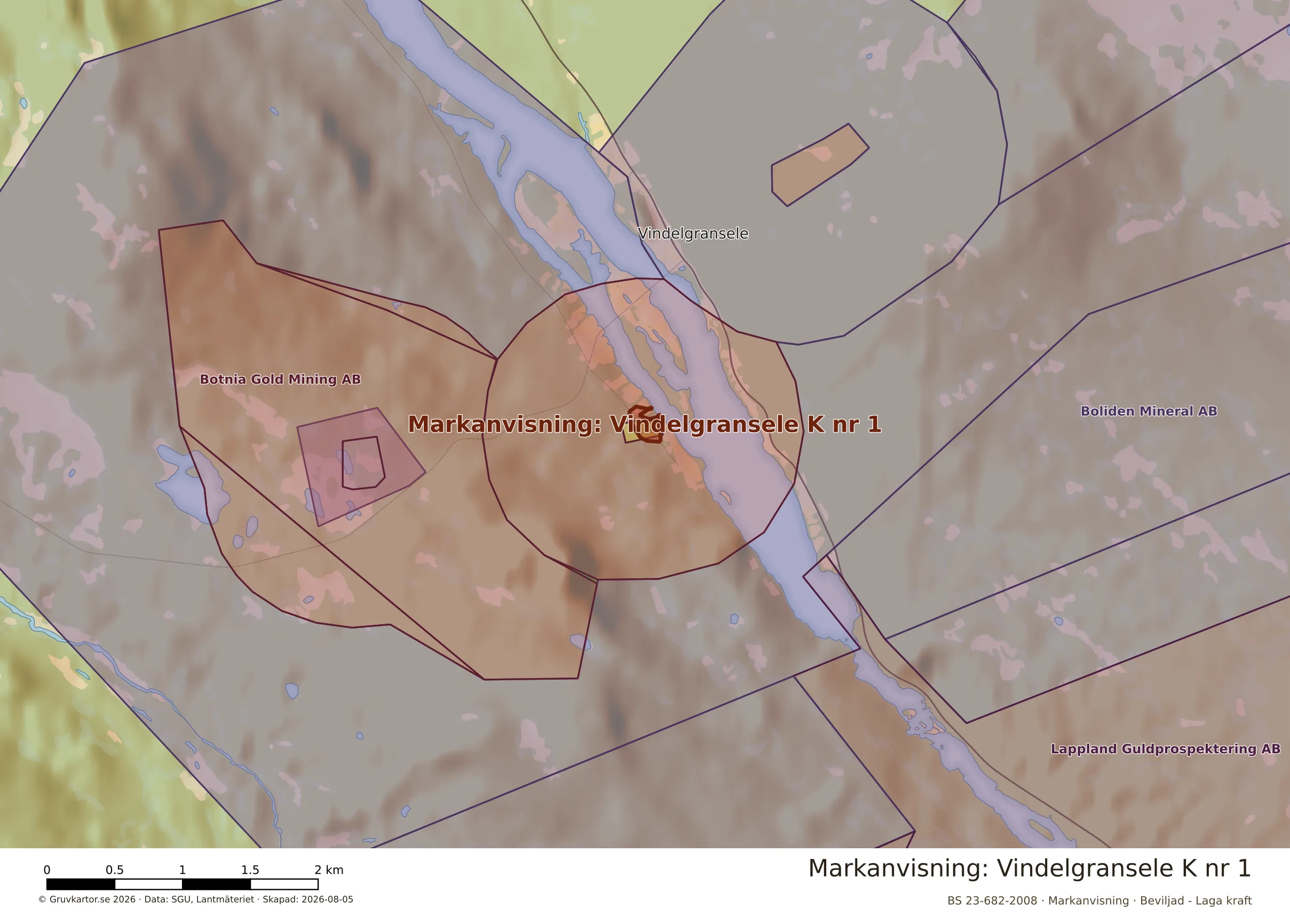 Närkarta över Vindelgransele K nr 1