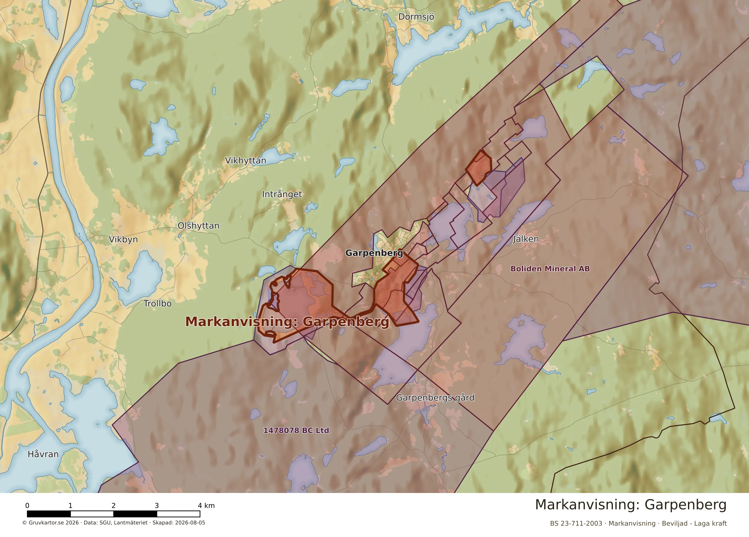 Närkarta över Garpenberg