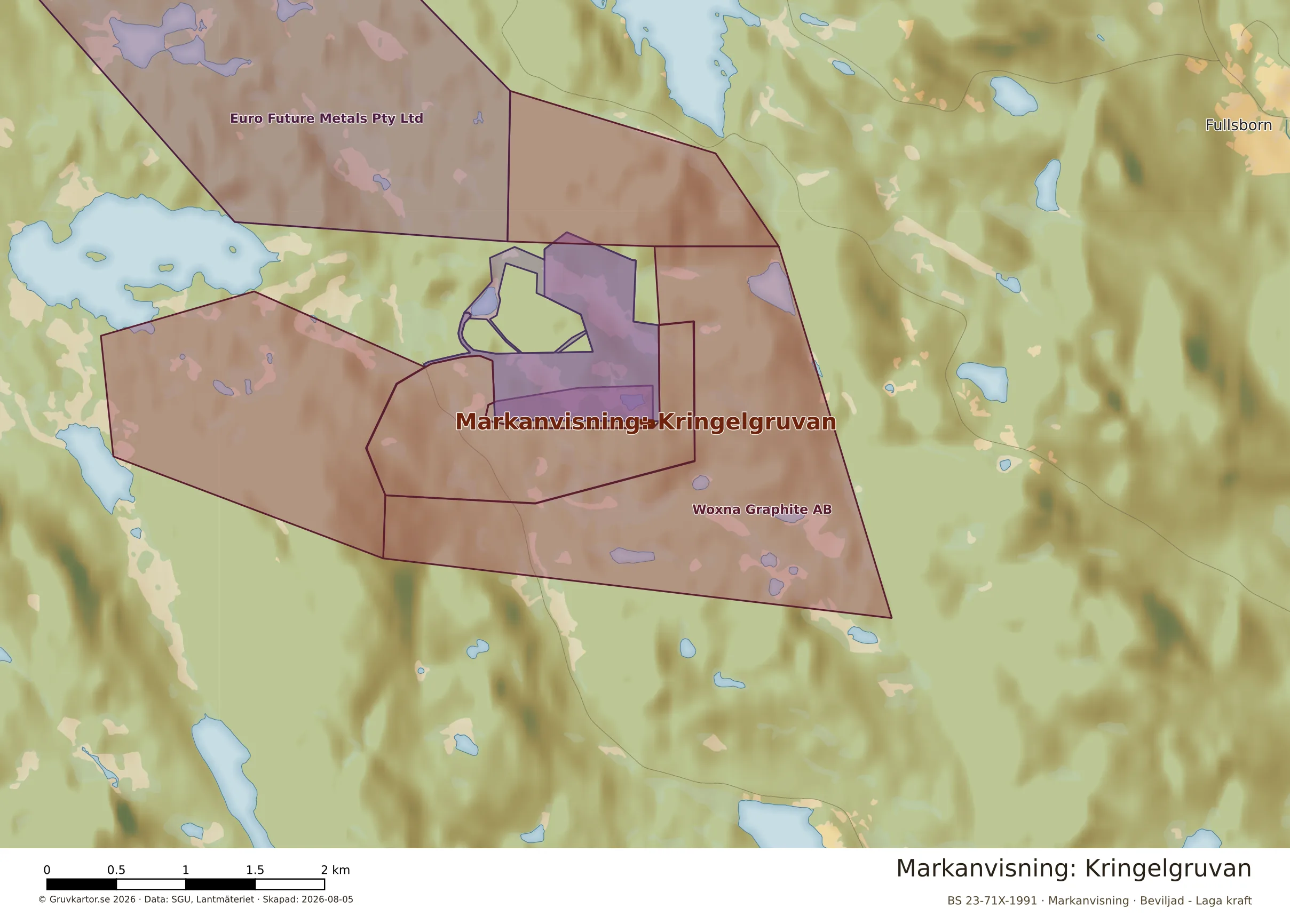 Närkarta över Kringelgruvan