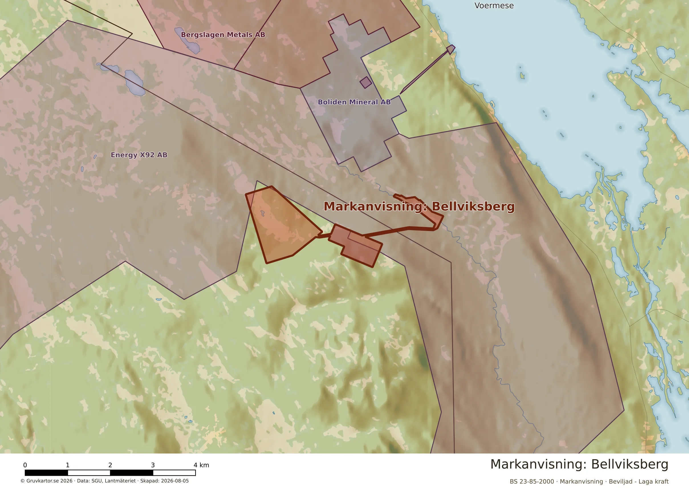Närkarta över Bellviksberg