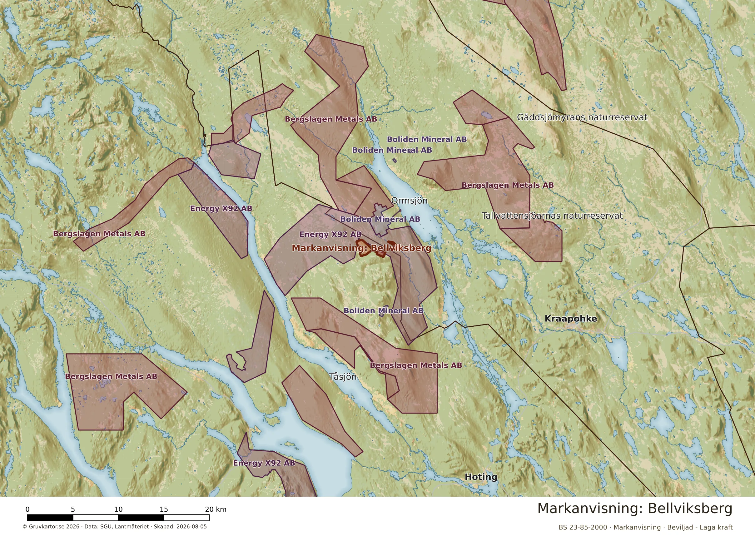 Översiktskarta över Bellviksberg i sitt landskap