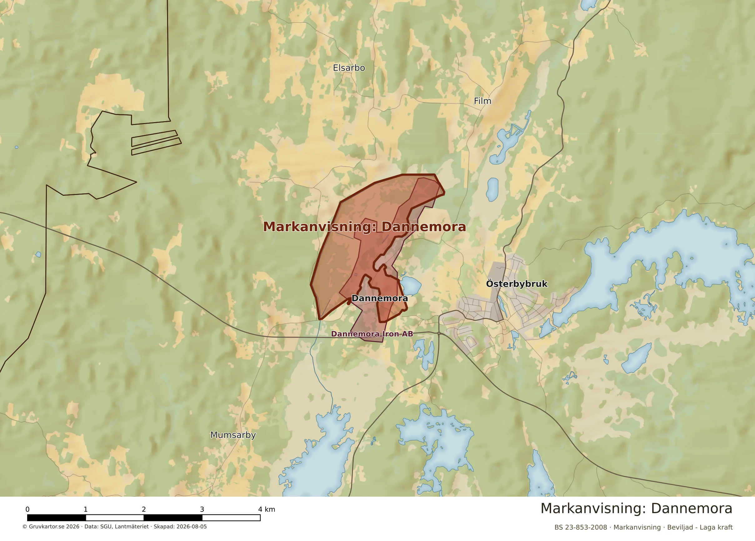 Närkarta över Dannemora