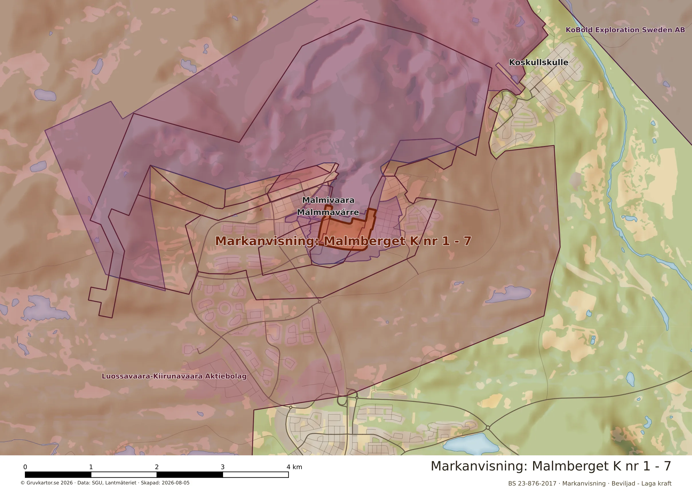 Närkarta över Malmberget K nr 1 - 7